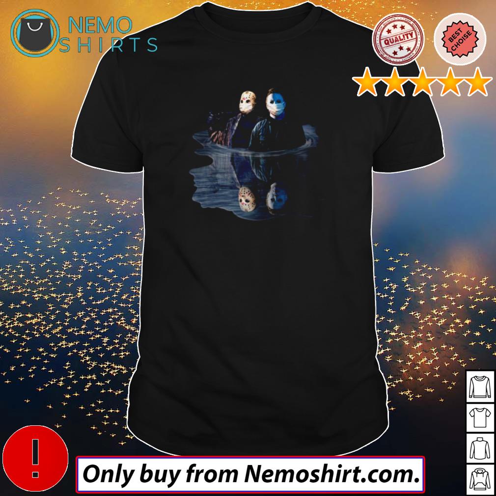 Jason Voorhees and Michael Myers face mask mirror - Adult & Kids T-Shirts, Sweatshirts & Hoodies apparel design preview 1