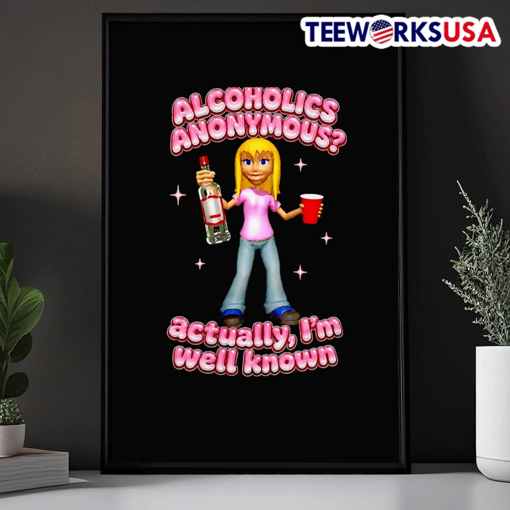 Alcoholics Anonymous Actually Im Well Known Cartoon - Adult & Kids T-Shirts, Sweatshirts & Hoodies apparel design preview 5