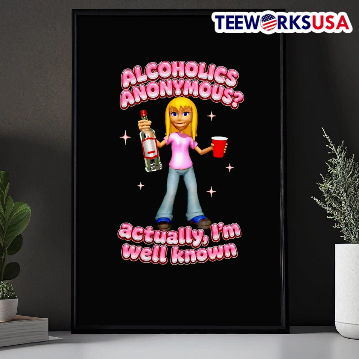 Alcoholics Anonymous Actually Im Well Known Cartoon - Adult & Kids T-Shirts, Sweatshirts & Hoodies apparel design preview 5