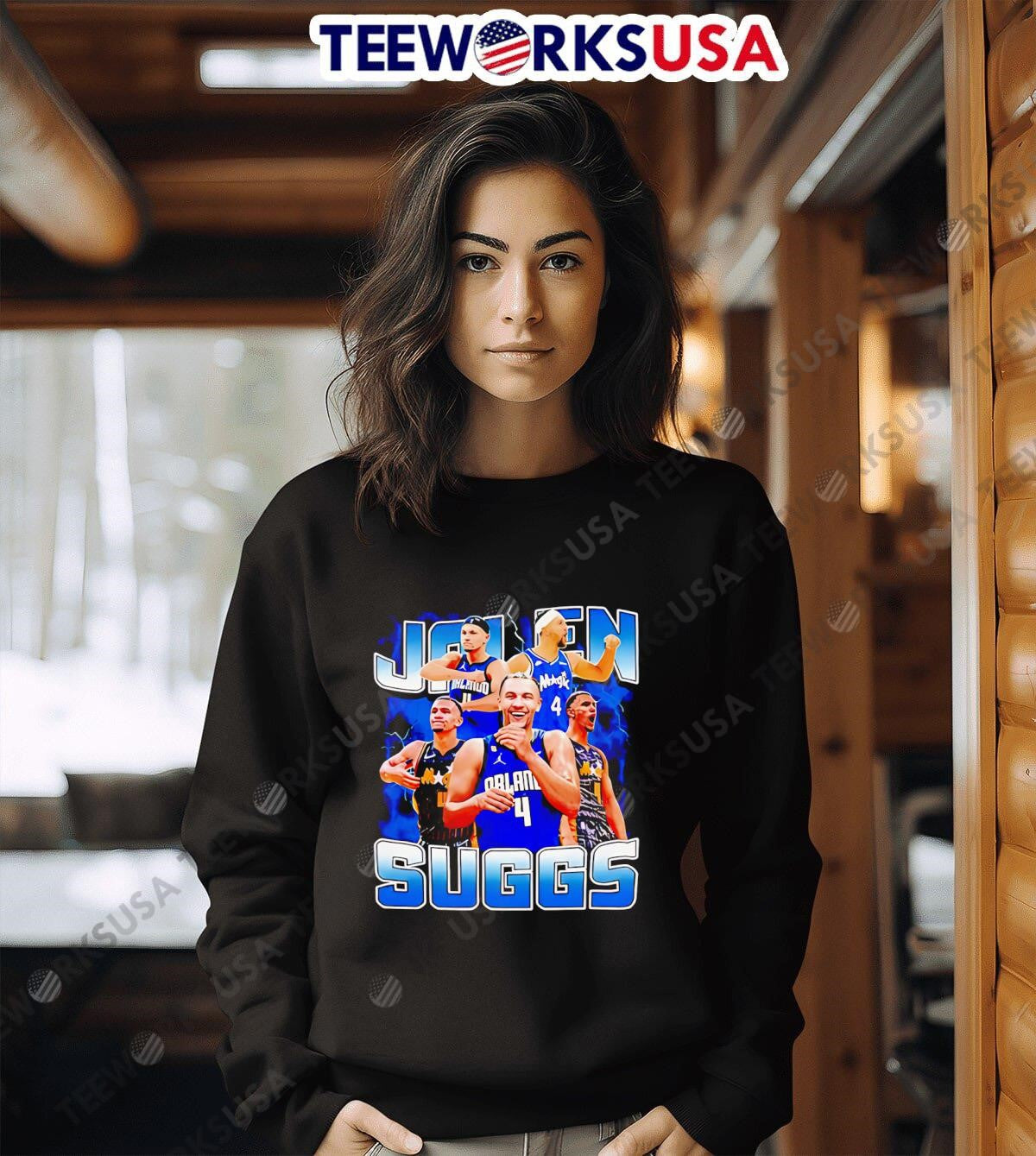 Jalen Suggs basketball player lightning vintage - Adult & Kids T-Shirts, Sweatshirts & Hoodies apparel design preview 3