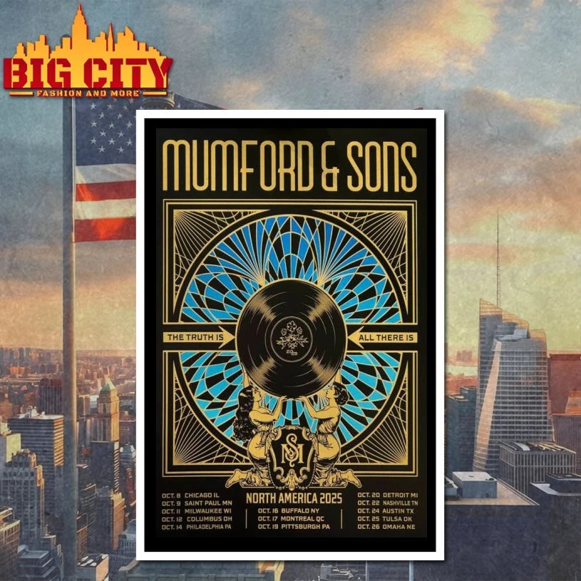 Mumford Sons North America Tour 2025 Poster - Adult & Kids T-Shirts, Sweatshirts & Hoodies apparel design preview 4