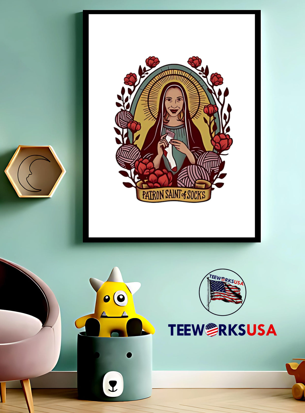 Patron saint of socks - Adult & Kids T-Shirts, Sweatshirts & Hoodies apparel design preview 3
