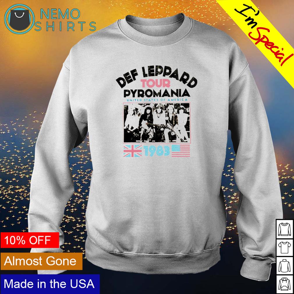 Def Leppard tour pyromania United States of America - Adult & Kids T-Shirts, Sweatshirts & Hoodies apparel design preview 4