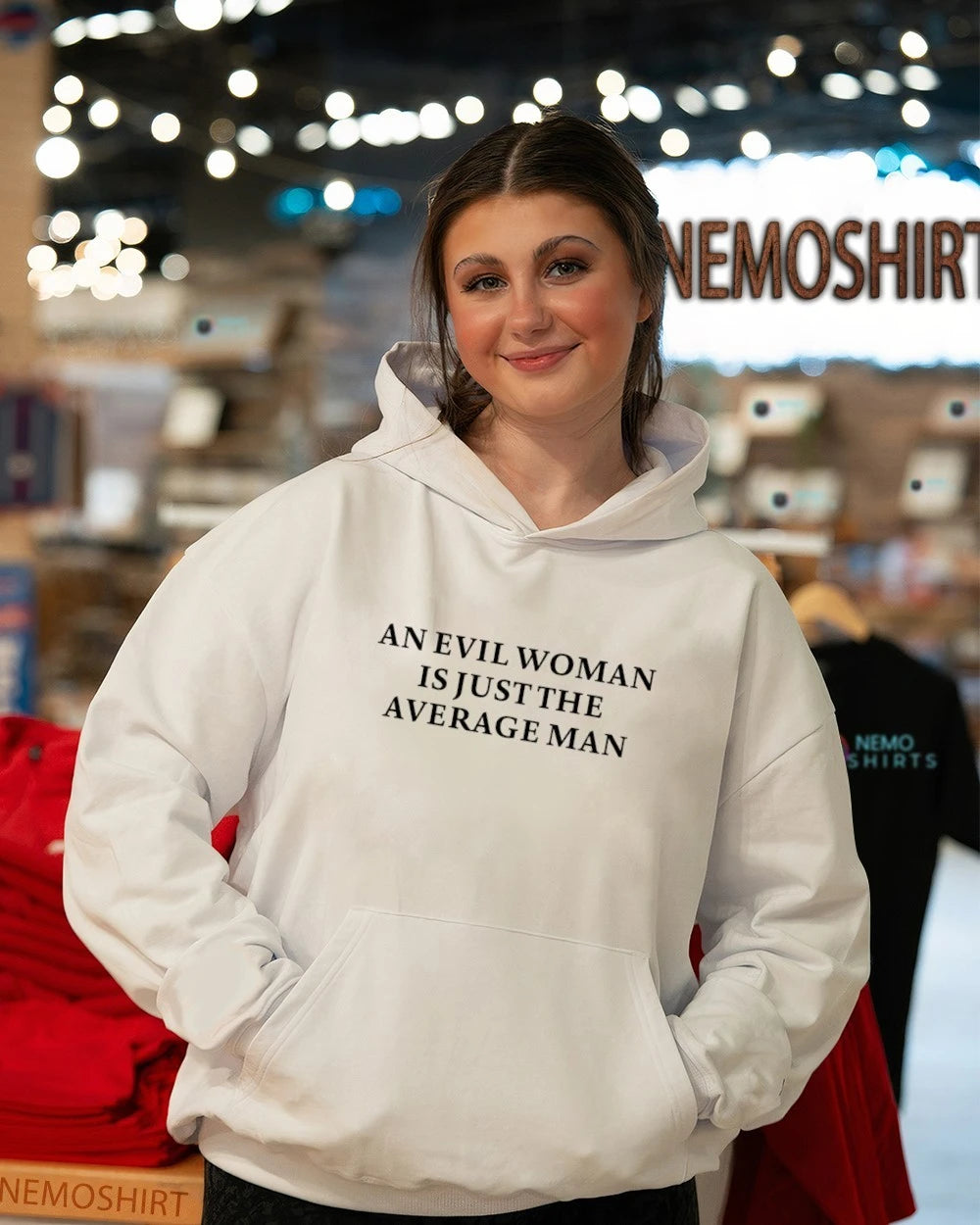 An evil woman is just the average man - Adult & Kids T-Shirts, Sweatshirts & Hoodies apparel design preview 3