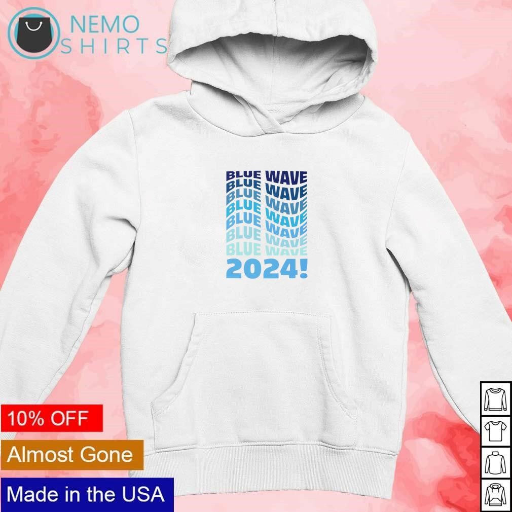 Blue Wave 2024 stacked repeat - Adult & Kids T-Shirts, Sweatshirts & Hoodies apparel design preview 2