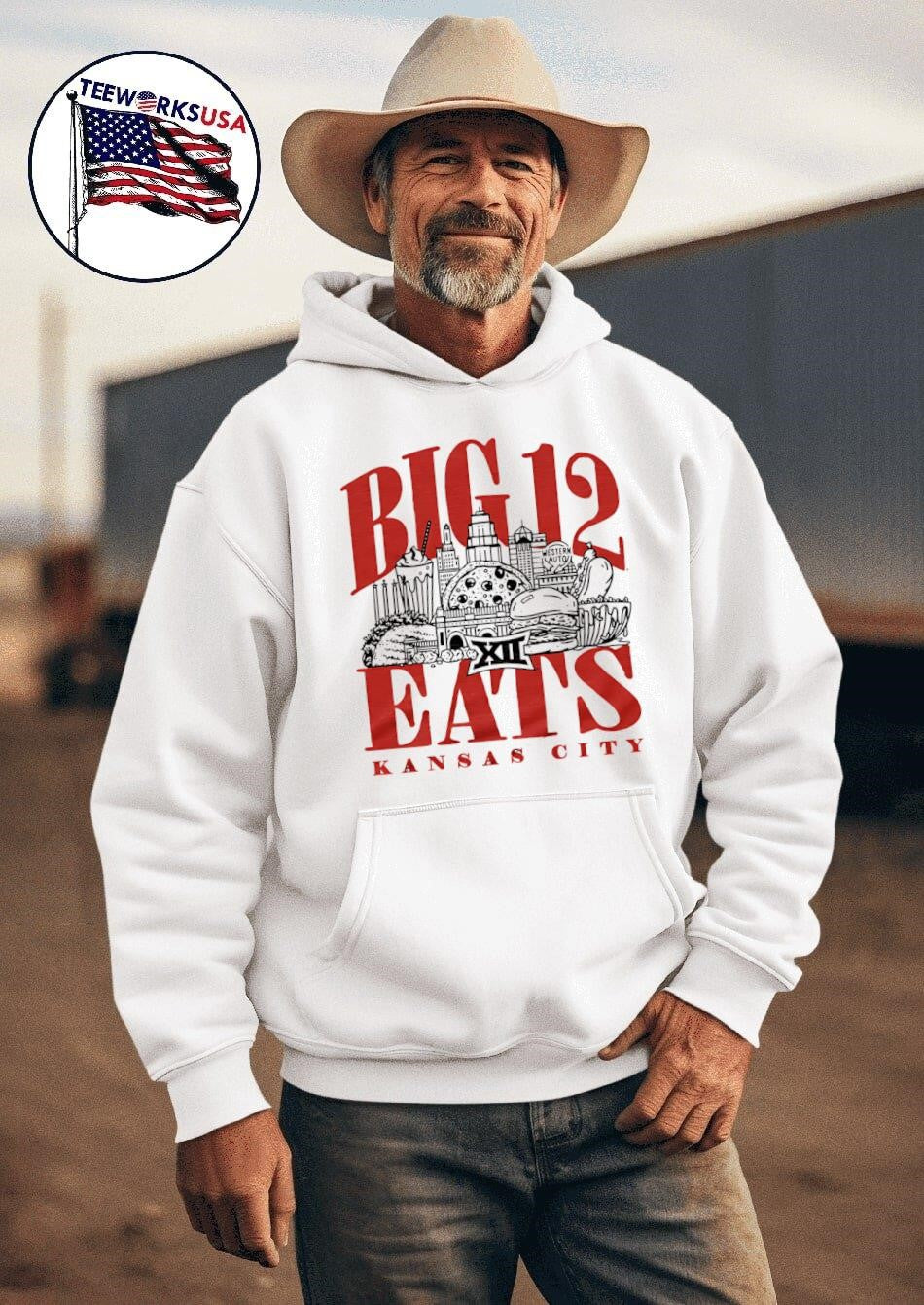 Big 12 Eats Kansas City - Adult & Kids T-Shirts, Sweatshirts & Hoodies apparel design preview 2