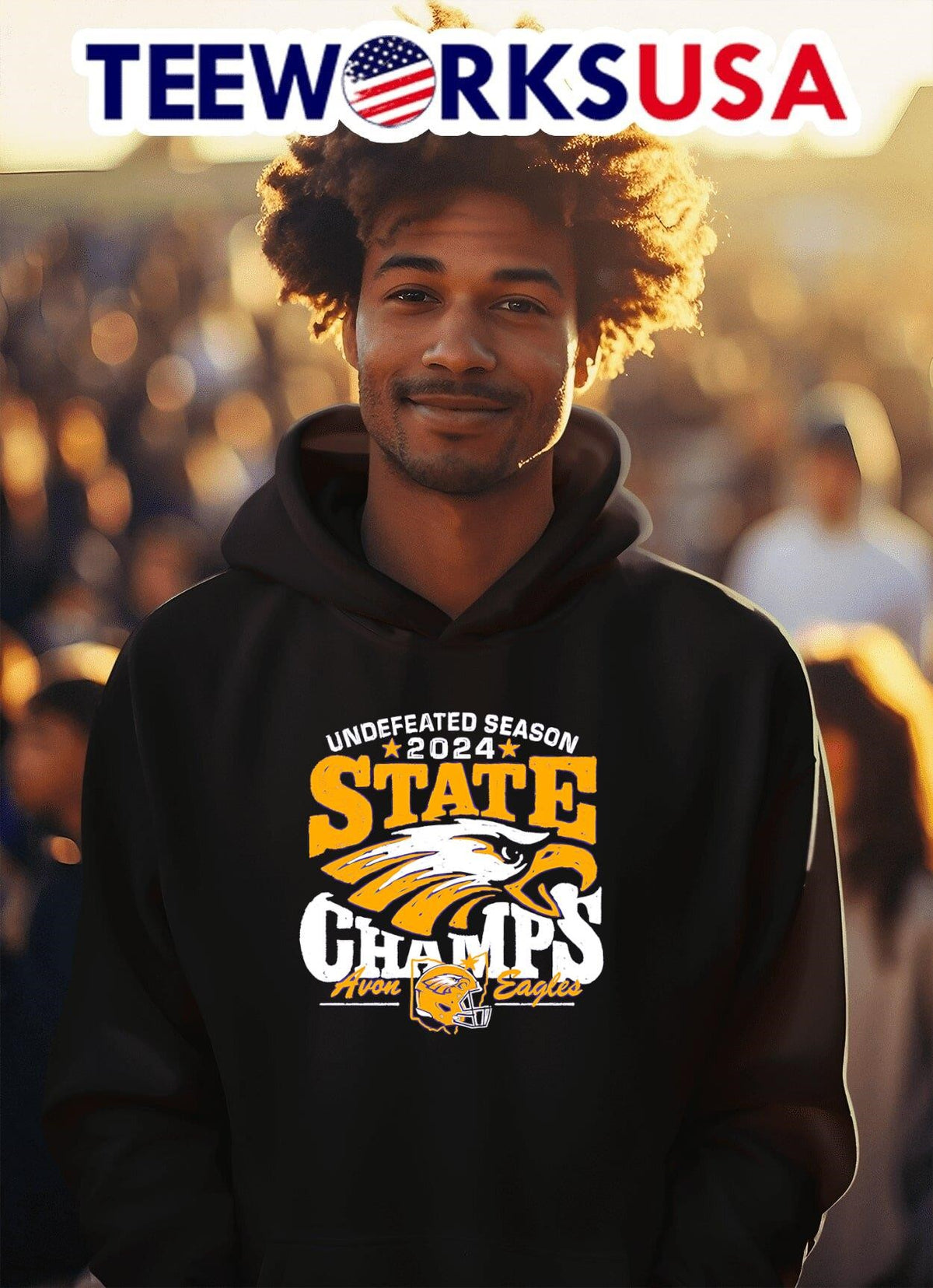 Undefeated season 2024 State Champs Avon Eagles - Adult & Kids T-Shirts, Sweatshirts & Hoodies apparel design preview 2