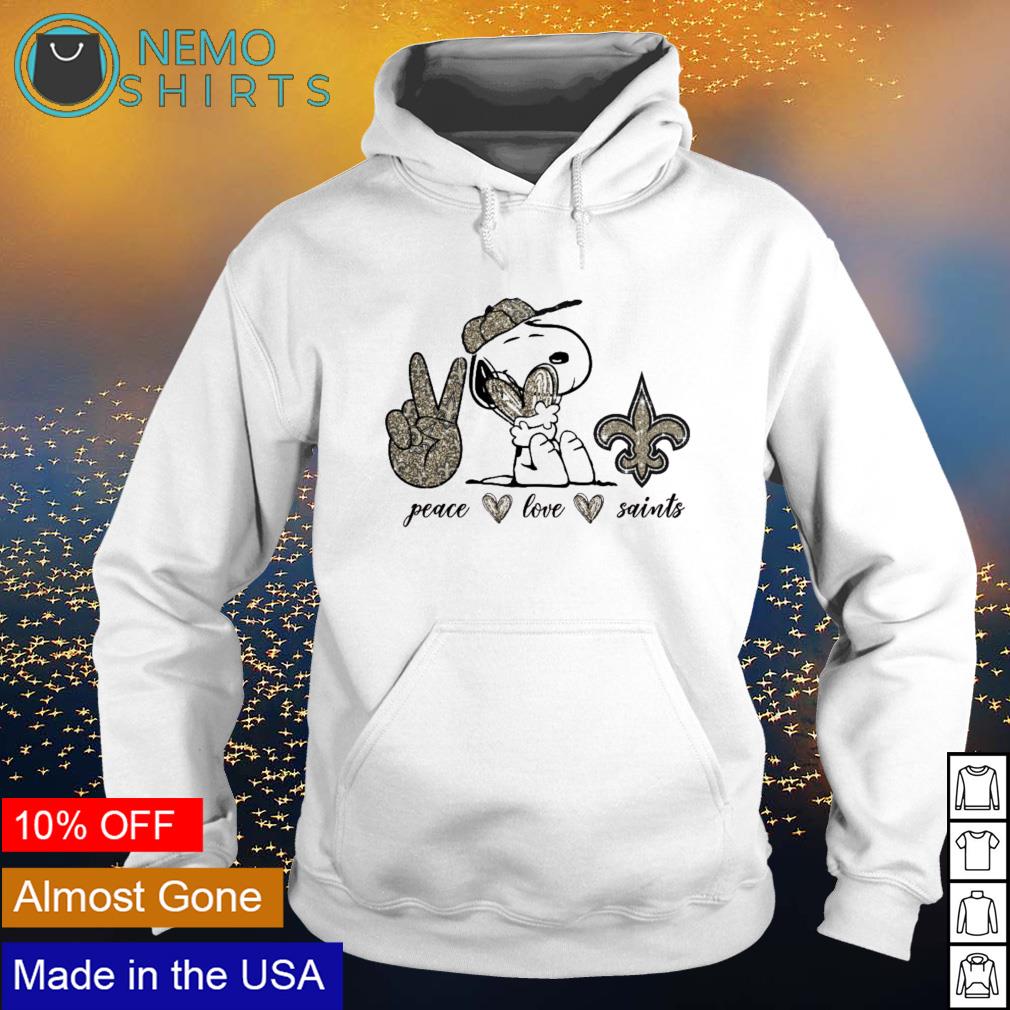 Snoopy peace love New Orleans Saints - Adult & Kids T-Shirts, Sweatshirts & Hoodies apparel design preview 2