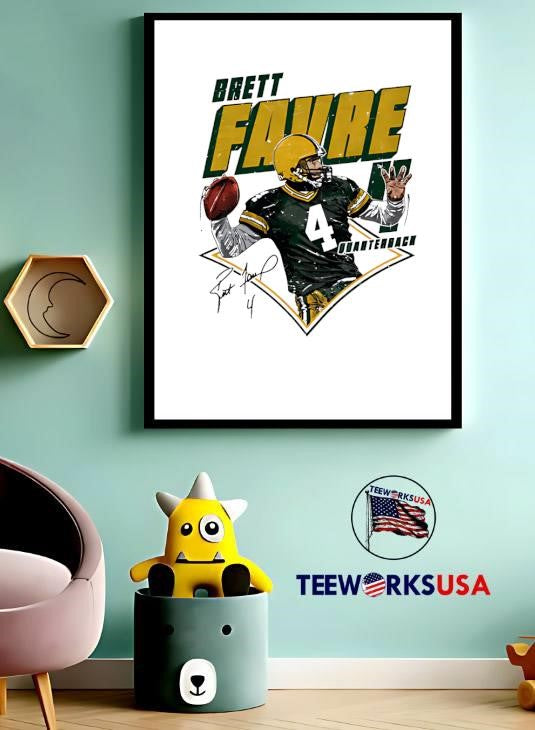 Brett Favre 4 Green Bay Packers Diamond Quarterback - Adult & Kids T-Shirts, Sweatshirts & Hoodies apparel design preview 3