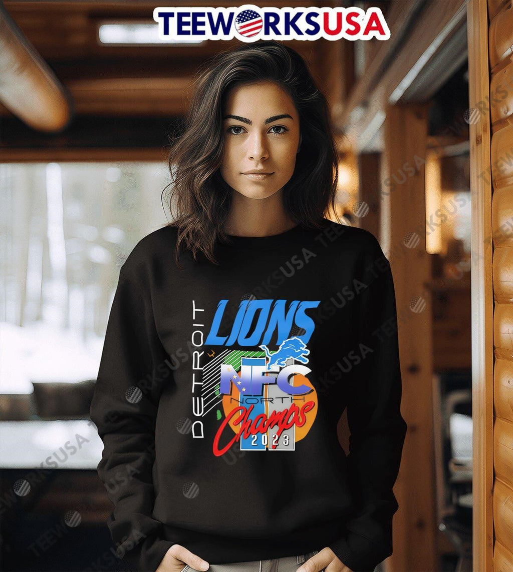 Detroit Lions NFC North Champions 2023 retro - Adult & Kids T-Shirts, Sweatshirts & Hoodies apparel design preview 6