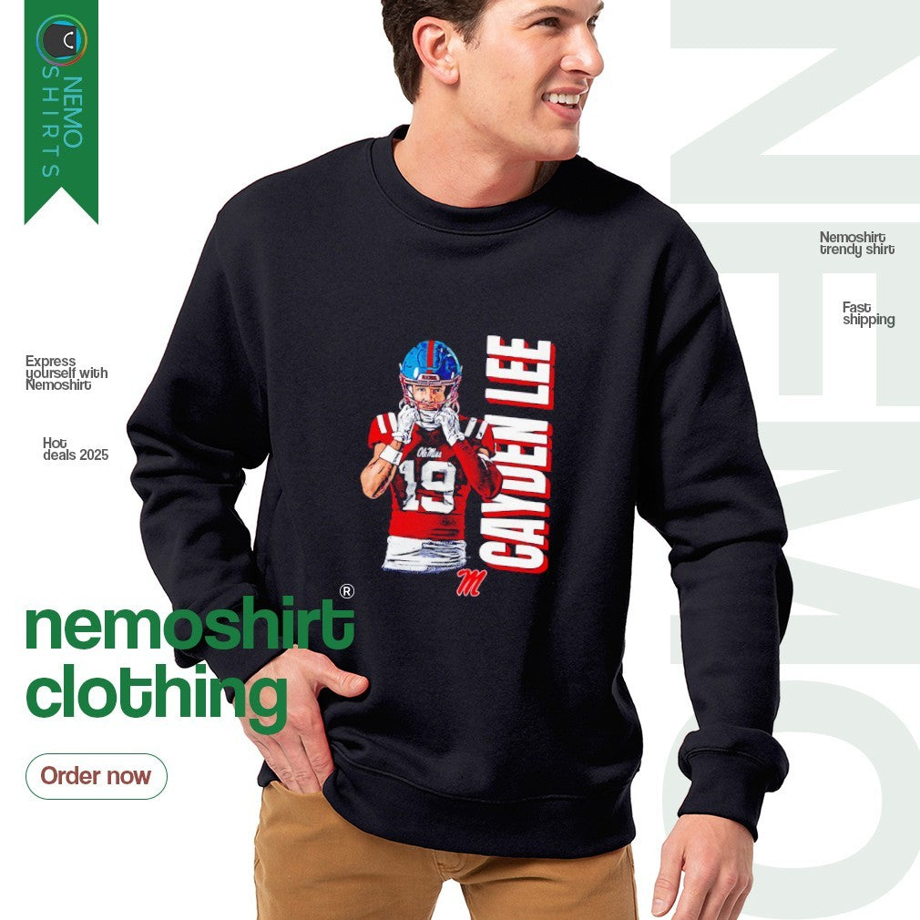 Cayden Lee Ole Miss Rebels illustrated - Adult & Kids T-Shirts, Sweatshirts & Hoodies apparel design preview 4