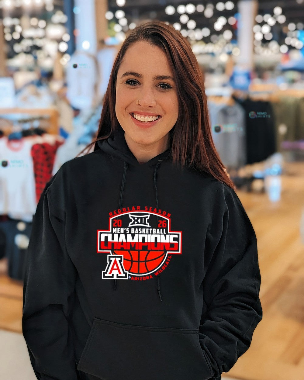 Arizona Wildcats 2026 Big 12 men's basketball regular - Adult & Kids T-Shirts, Sweatshirts & Hoodies apparel design preview 3