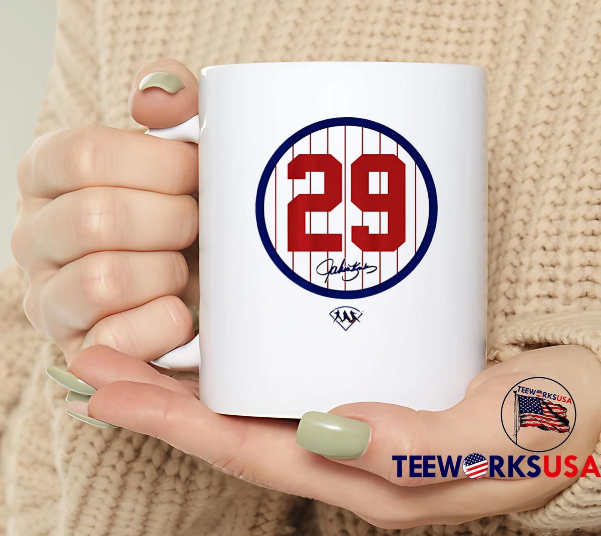 John Kruk Red Number 29 Circular Pinstripe Patch - Adult & Kids T-Shirts, Sweatshirts & Hoodies apparel design preview 4