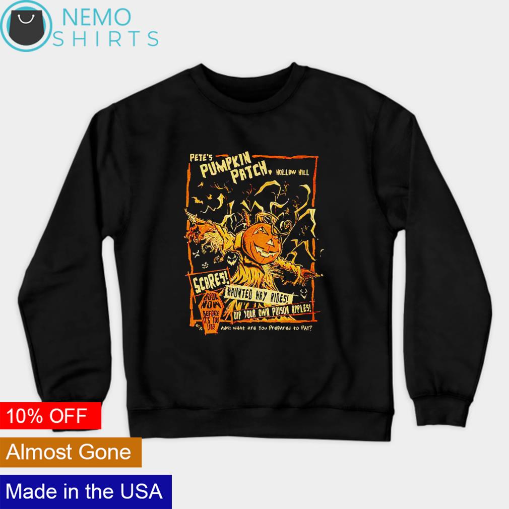Pete's pumpkin patch Hollow Hill scares - Adult & Kids T-Shirts, Sweatshirts & Hoodies apparel design preview 4