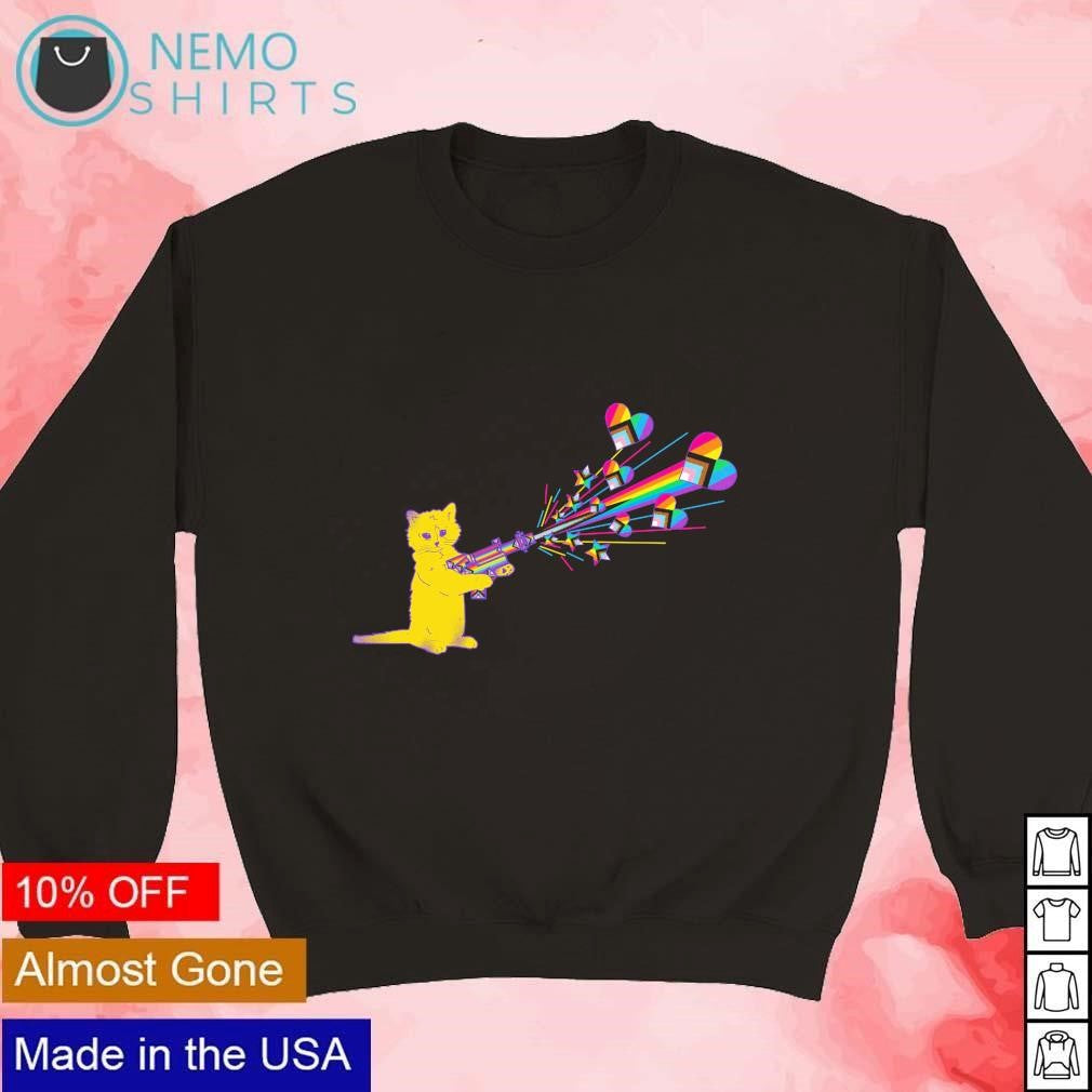 Gary the cat goes pew pride - Adult & Kids T-Shirts, Sweatshirts & Hoodies apparel design preview 4