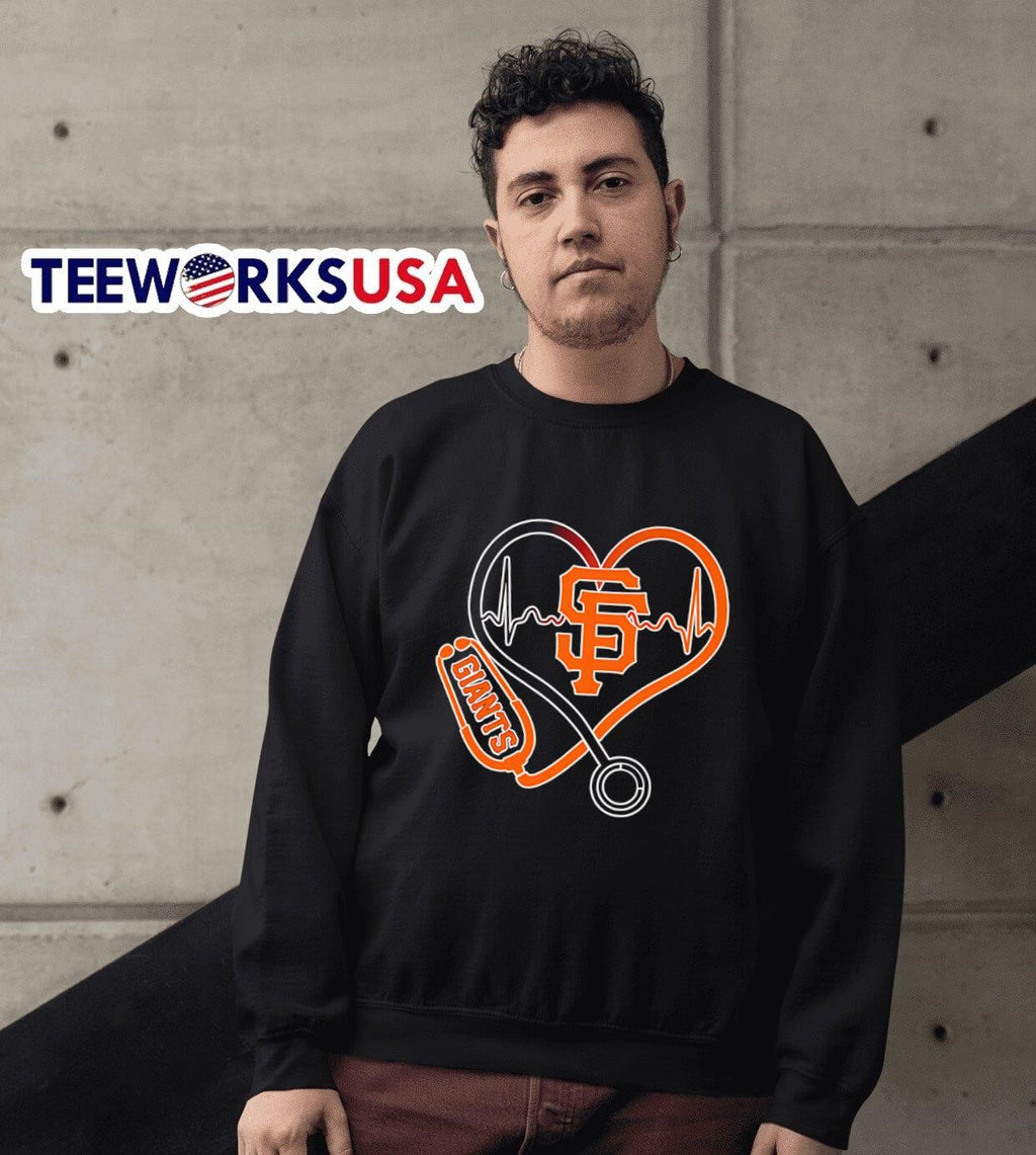 Stethoscope heartbeat San Francisco Giants - Adult & Kids T-Shirts, Sweatshirts & Hoodies apparel design preview 6