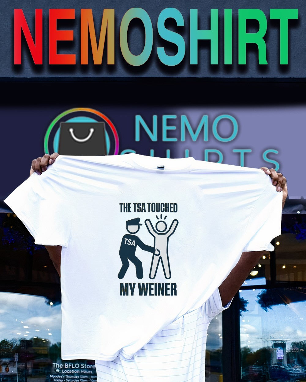 The TSA touched my weiner - Adult & Kids T-Shirts, Sweatshirts & Hoodies apparel design preview 1