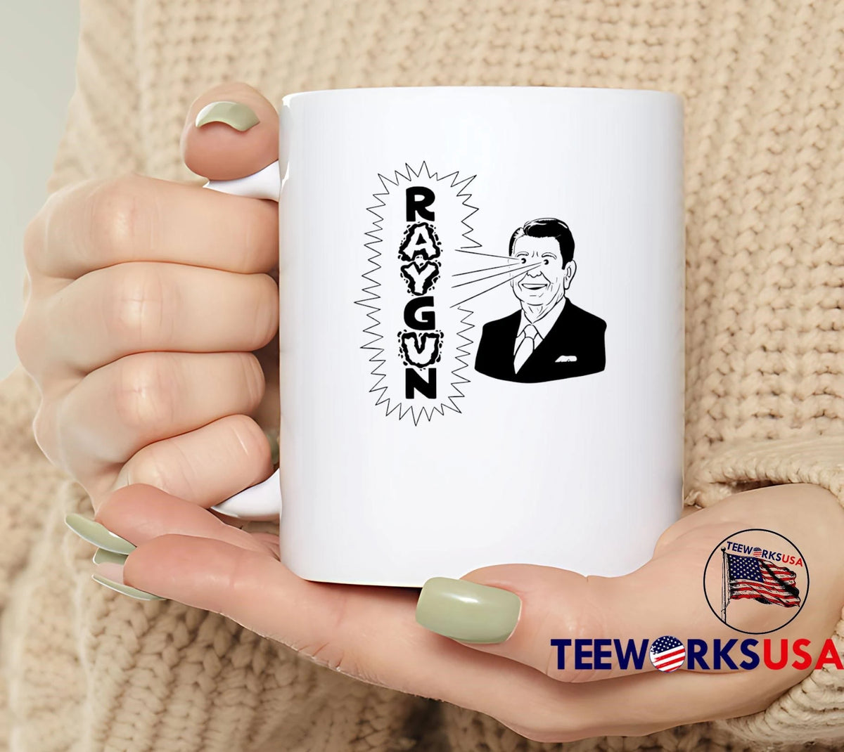 Reagan Laser Eyes Raygun - Adult & Kids T-Shirts, Sweatshirts & Hoodies apparel design preview 4
