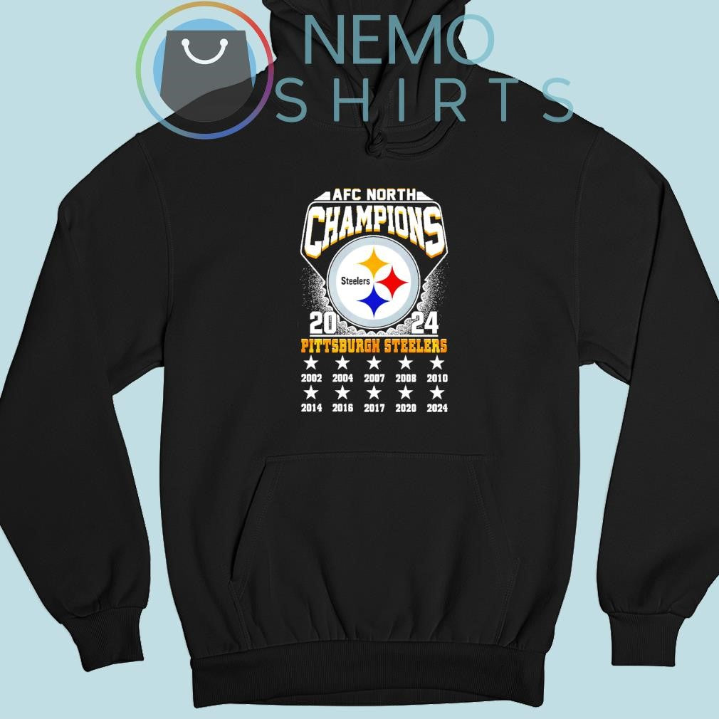 Pittsburgh Steelers 2024 AFC North champions 2002 to - Adult & Kids T-Shirts, Sweatshirts & Hoodies apparel design preview 2