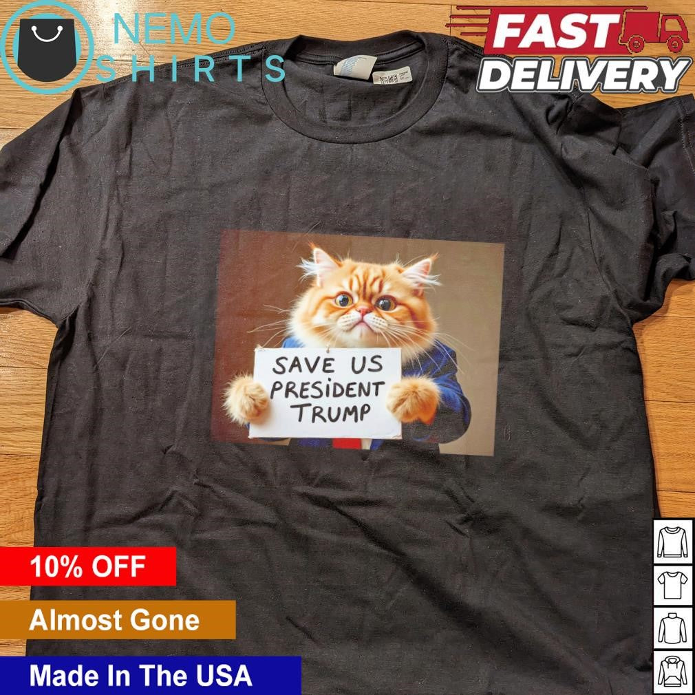 Cat vote Trump save us president - Adult & Kids T-Shirts, Sweatshirts & Hoodies apparel design preview 4