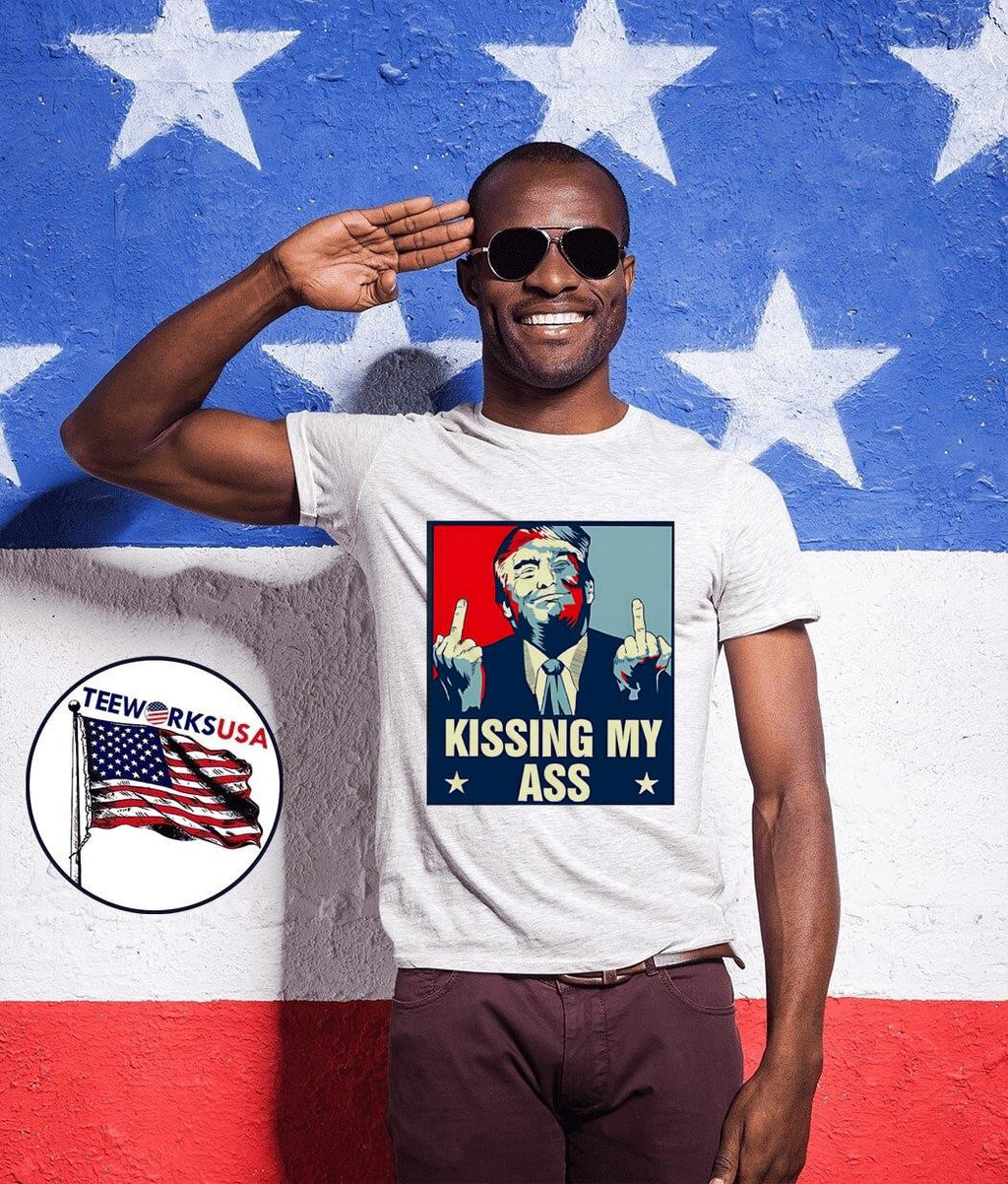 Negotiate tariffs kissing my ass Trump - Adult & Kids T-Shirts, Sweatshirts & Hoodies apparel design preview 1