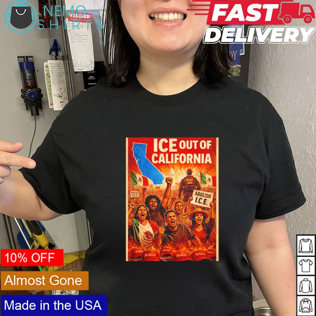 ICE out of California Abolish MAGA vintage - Adult & Kids T-Shirts, Sweatshirts & Hoodies apparel design preview 2