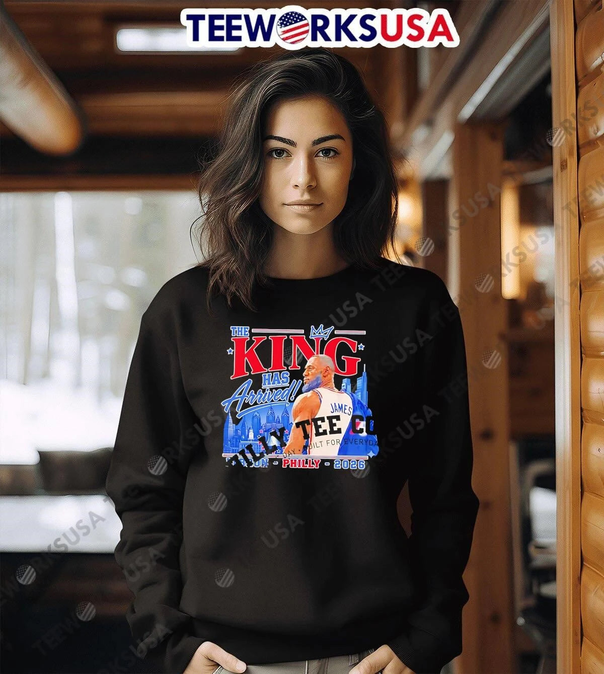 Philly Co The King Has Arrived LeBron James - Adult & Kids T-Shirts, Sweatshirts & Hoodies apparel design preview 6