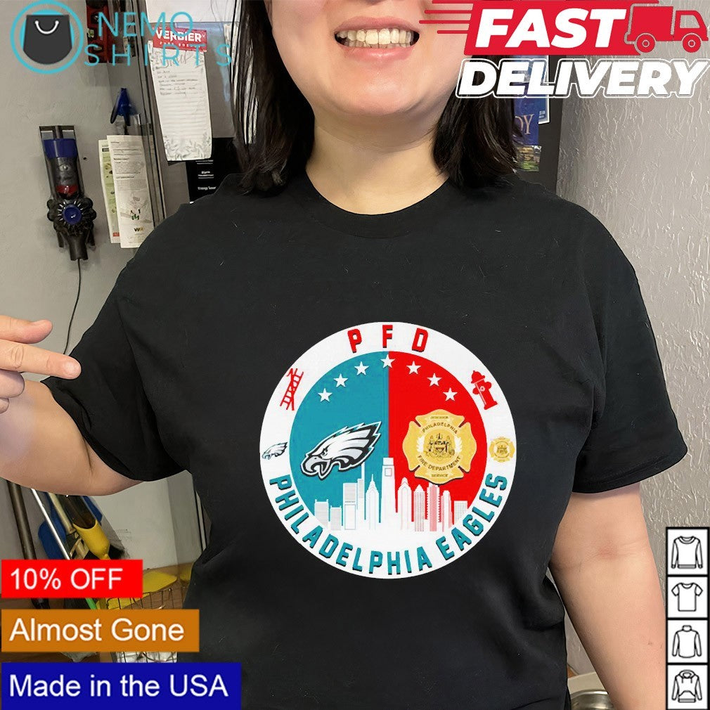 PFD Philadelphia Eagles football vs Fire Department - Adult & Kids T-Shirts, Sweatshirts & Hoodies apparel design preview 3