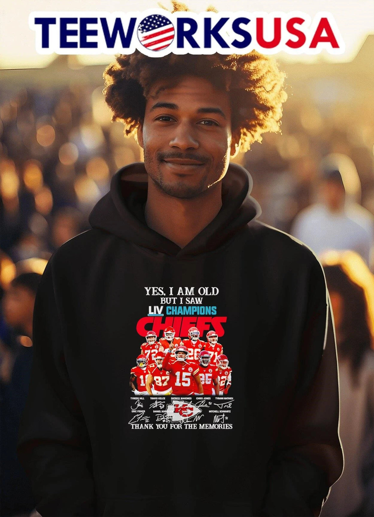 Yes, I Am Old But Saw LIV Champions Chiefs Thank You - Adult & Kids T-Shirts, Sweatshirts & Hoodies apparel design preview 2
