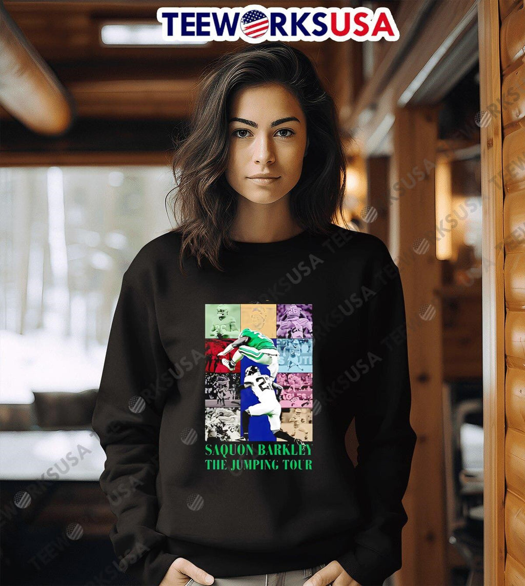 Saquon Barkley The Jumping Tour era - Adult & Kids T-Shirts, Sweatshirts & Hoodies apparel design preview 6