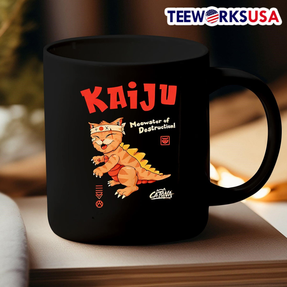 Kaiju Meowster of Destruction - Adult & Kids T-Shirts, Sweatshirts & Hoodies apparel design preview 3