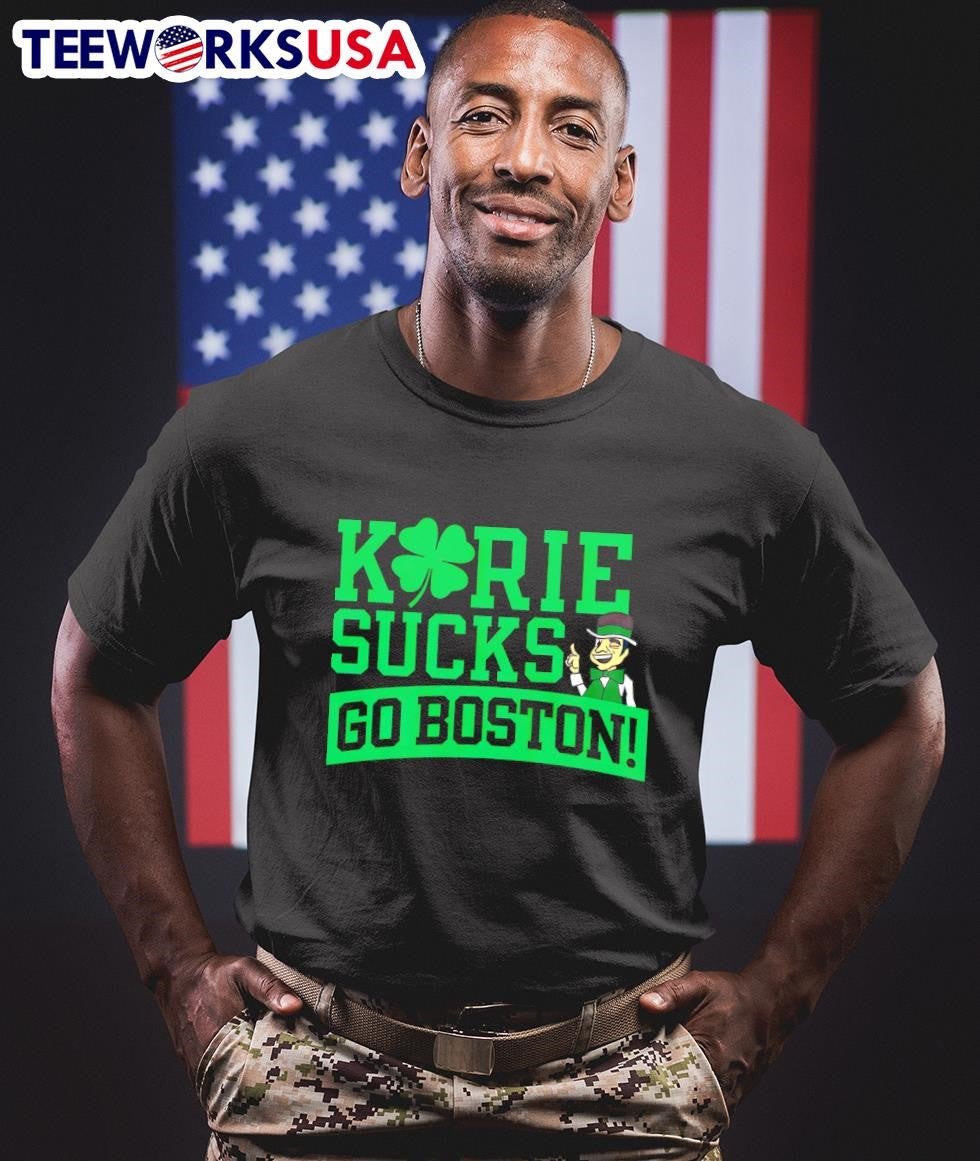 Kyrie Irving sucks go Boston Celtics - Adult & Kids T-Shirts, Sweatshirts & Hoodies apparel design preview 1