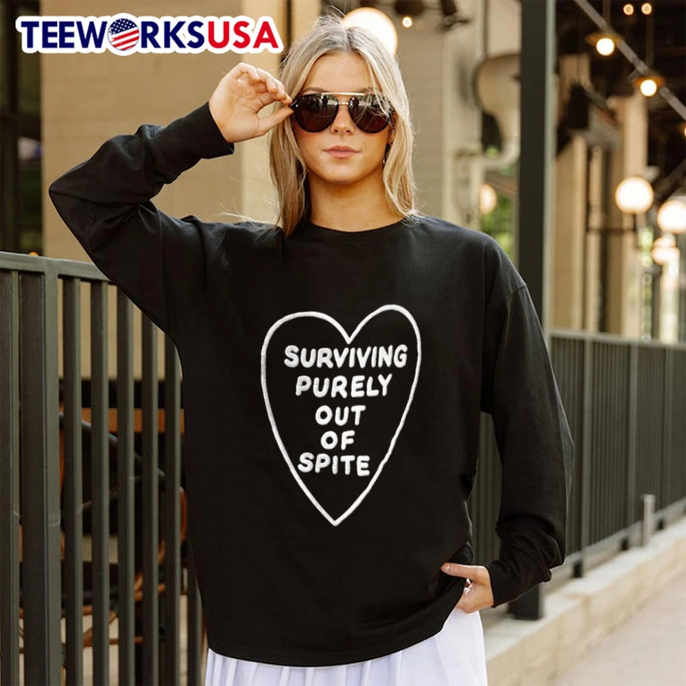 Surviving Purely Out Of Spite Heart - Adult & Kids T-Shirts, Sweatshirts & Hoodies apparel design preview 4