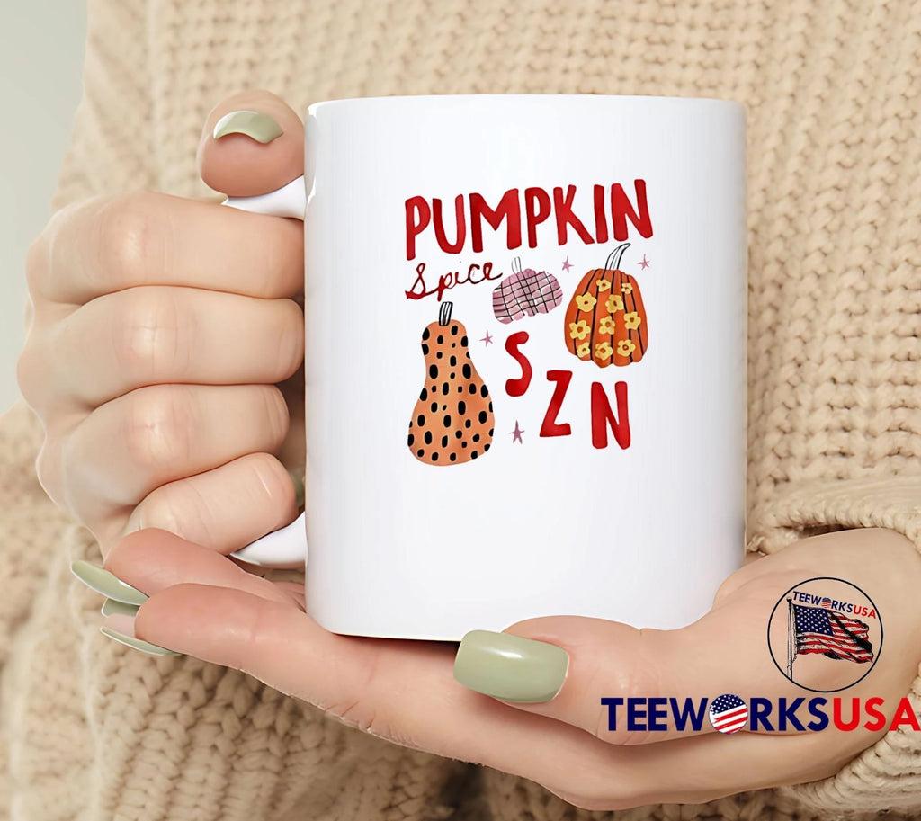 Pumpkin Spice Szn Patterned Floral Plaid Leopard - Adult & Kids T-Shirts, Sweatshirts & Hoodies apparel design preview 4