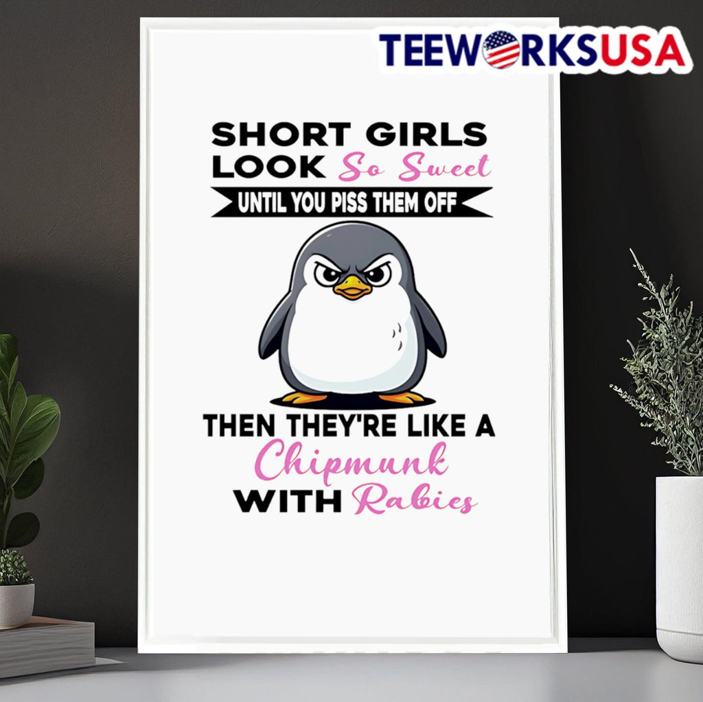 Penguin short girls look so sweet until you piss them - Adult & Kids T-Shirts, Sweatshirts & Hoodies apparel design preview 6