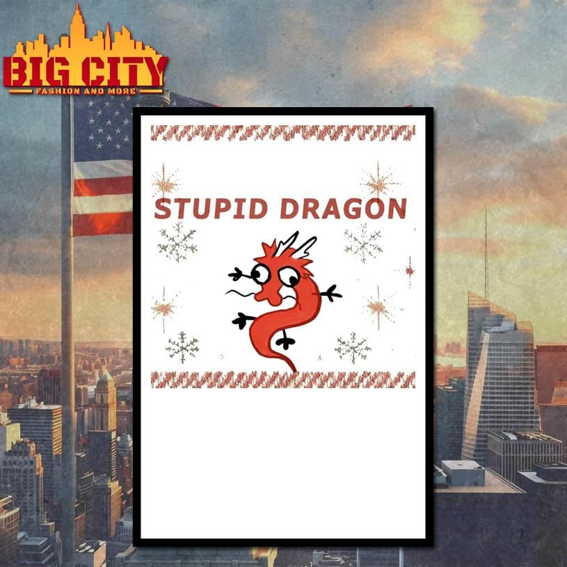 Stupid Dragon Christmas Ugly - Adult & Kids T-Shirts, Sweatshirts & Hoodies apparel design preview 4