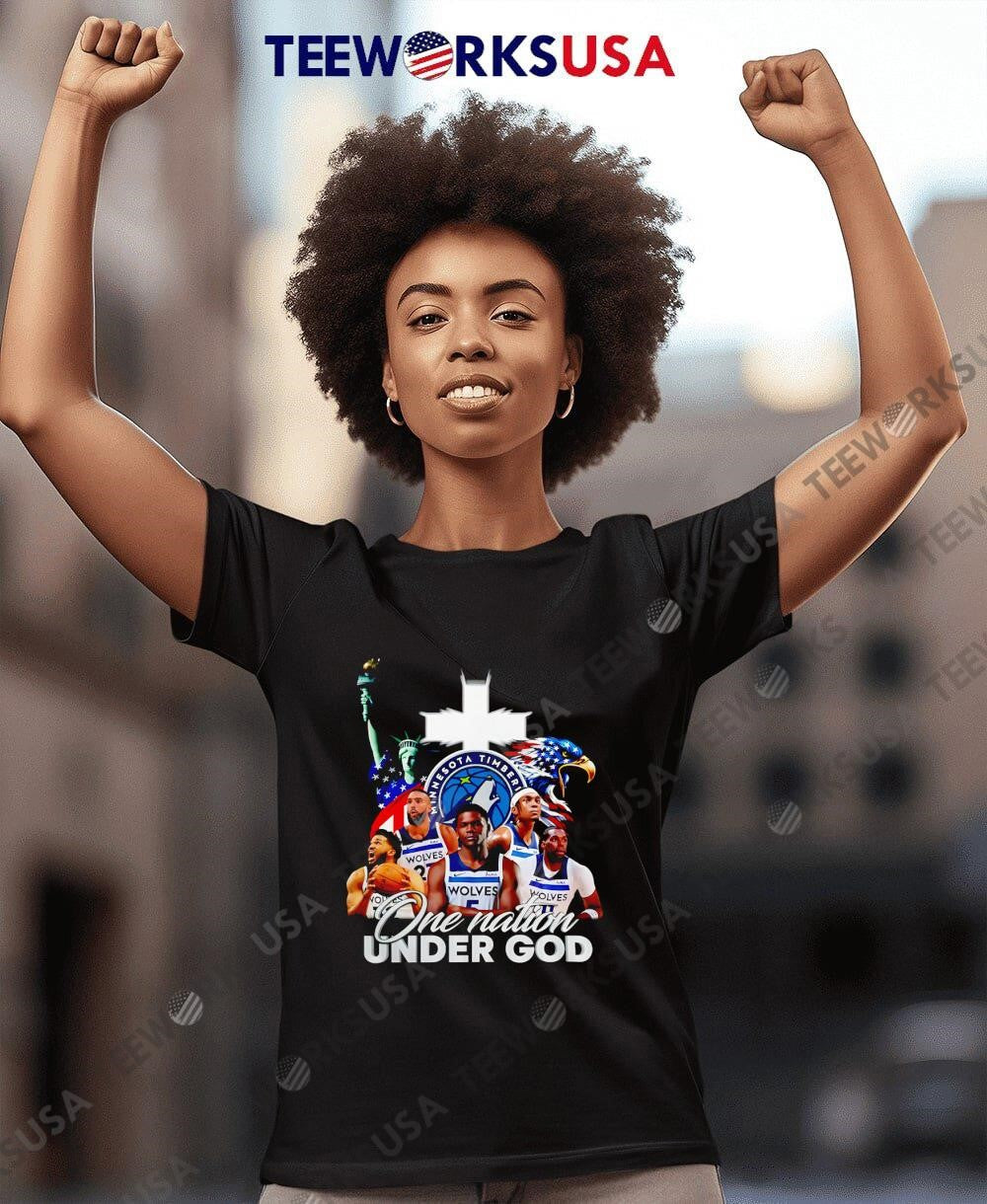 Timberwolves Shop Minnesota Basketball One Nation - Adult & Kids T-Shirts, Sweatshirts & Hoodies apparel design preview 7