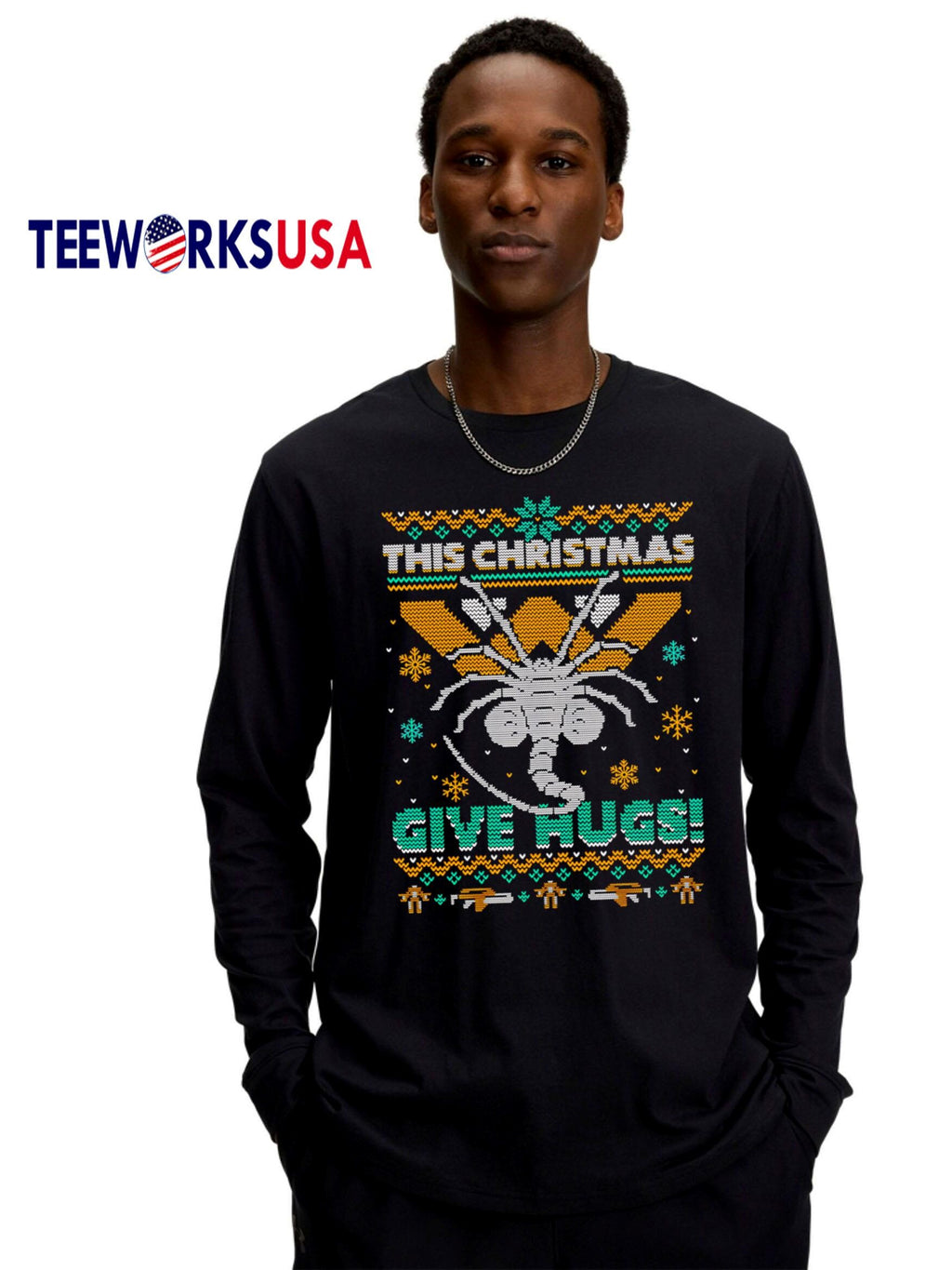 This Give Hugs Ugly Christmas 2025 - Adult & Kids T-Shirts, Sweatshirts & Hoodies apparel design preview 4