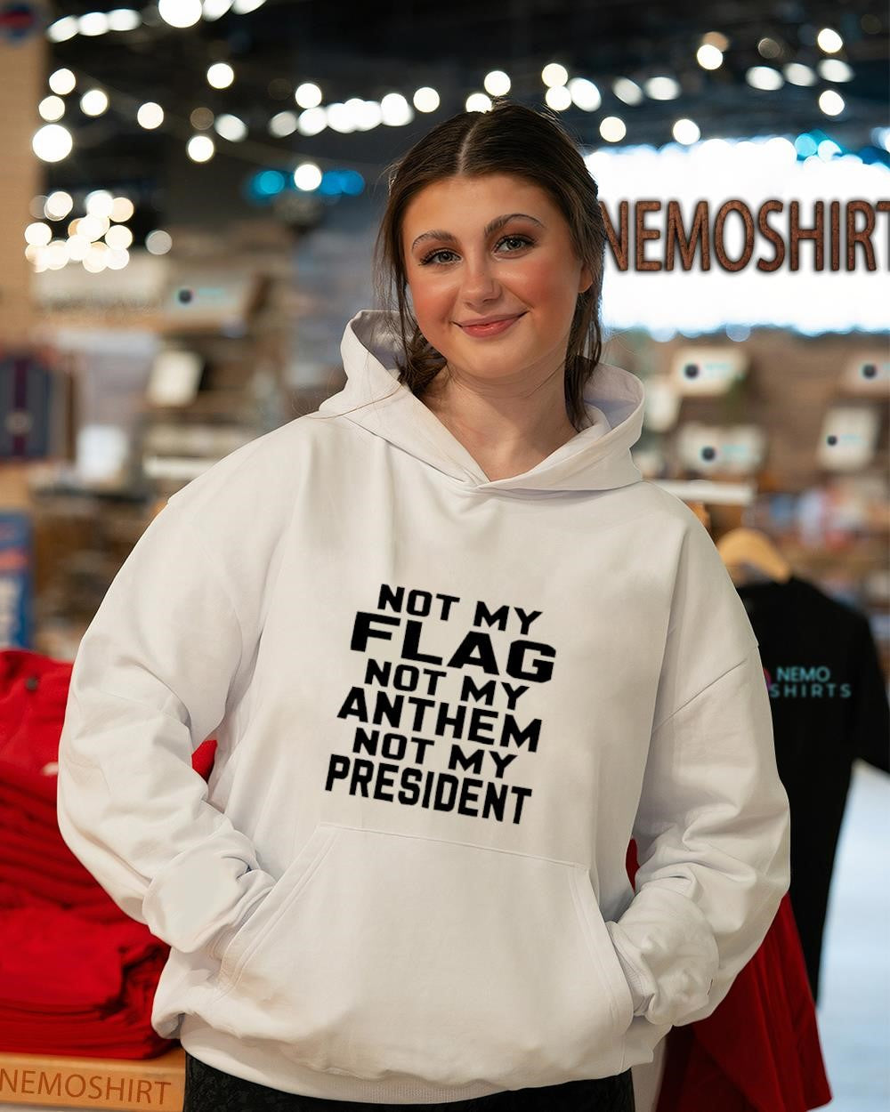 Not my flag anthem president text - Adult & Kids T-Shirts, Sweatshirts & Hoodies apparel design preview 3