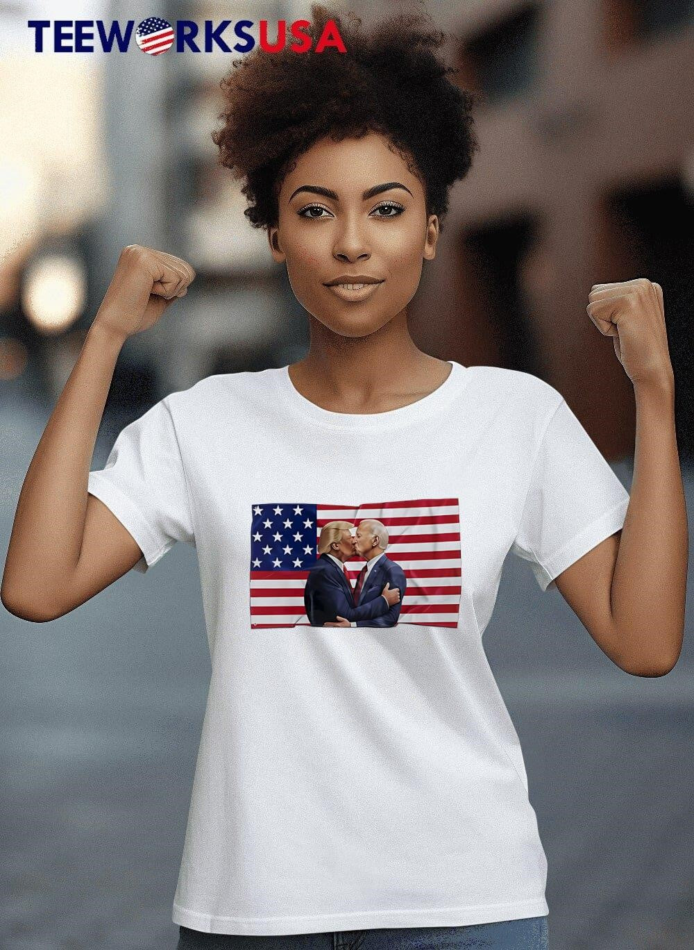 Donald Trump x Joe Biden America Flag For President - Adult & Kids T-Shirts, Sweatshirts & Hoodies apparel design preview 4