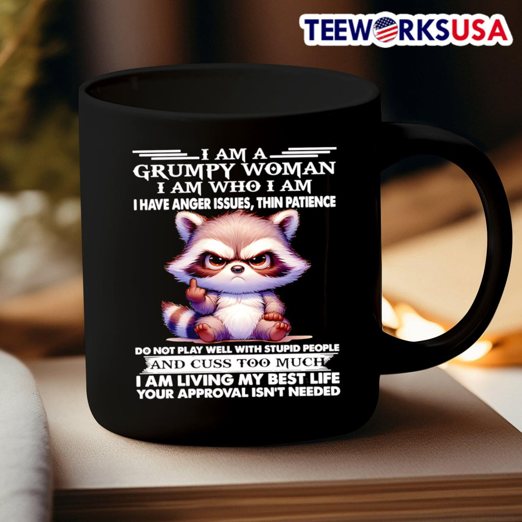 Raccoon I am a grumpy woman who have anger issues - Adult & Kids T-Shirts, Sweatshirts & Hoodies apparel design preview 3