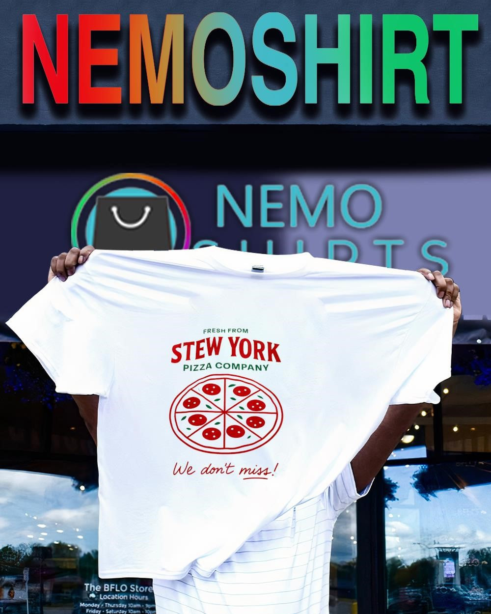 Stew York Pizza Company Fresh from We Don't Miss - Adult & Kids T-Shirts, Sweatshirts & Hoodies apparel design preview 1