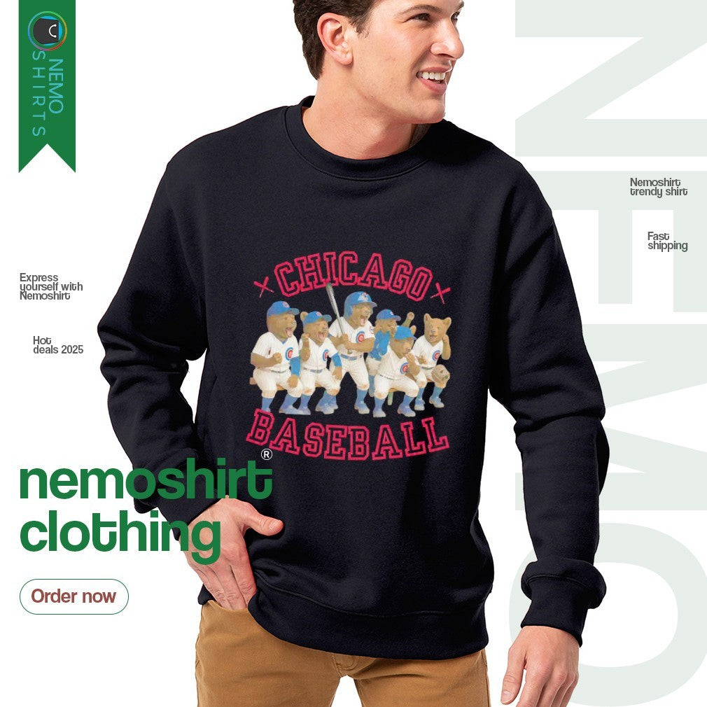 Chicago Cubs baseball mascot - Adult & Kids T-Shirts, Sweatshirts & Hoodies apparel design preview 4