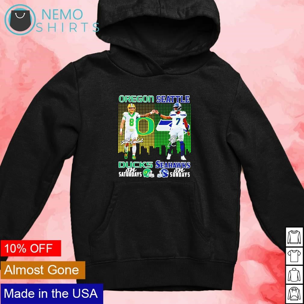 Oregon Ducks Dillon Gabriel on Saturdays and Seattle - Adult & Kids T-Shirts, Sweatshirts & Hoodies apparel design preview 4
