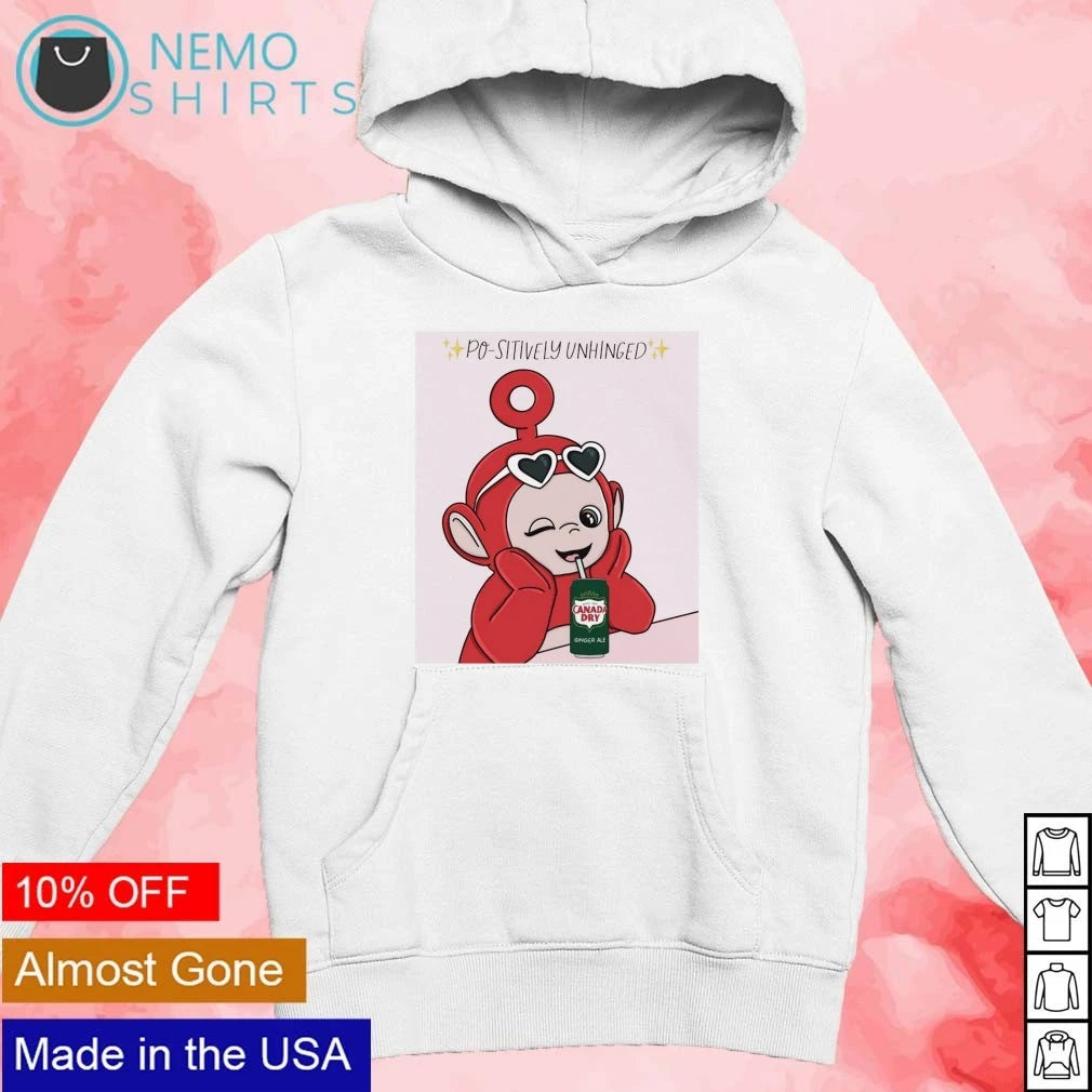 Po-sitively Unhinged Po Teletubby Drinking Canada Dry - Adult & Kids T-Shirts, Sweatshirts & Hoodies apparel design preview 2