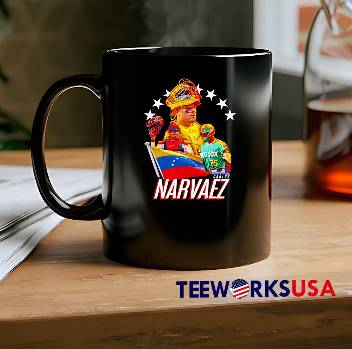 Carlos Narvaez Venezuelan Catcher Red Sox 75 - Adult & Kids T-Shirts, Sweatshirts & Hoodies apparel design preview 2