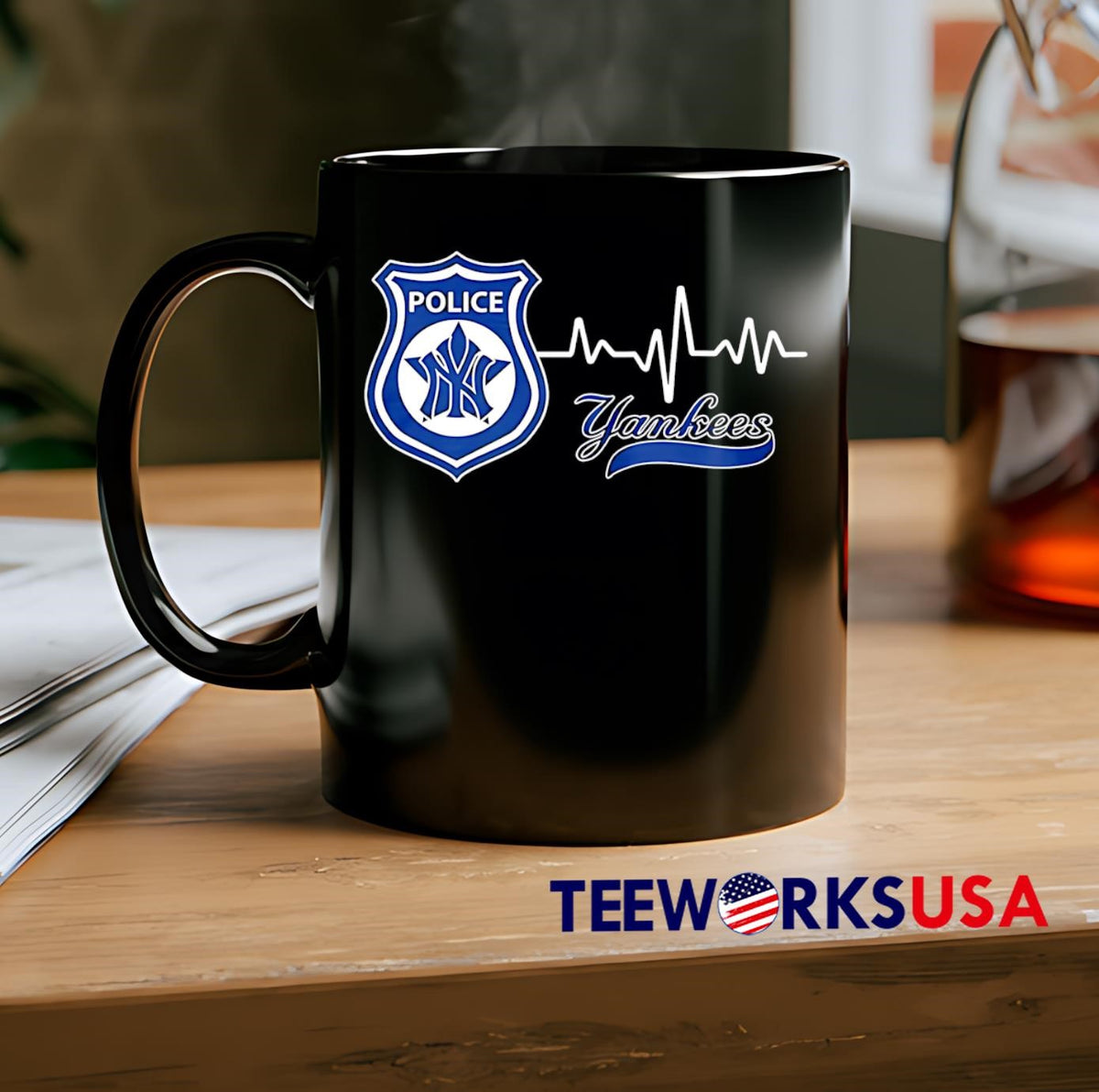 Police heart rate New York Yankees - Adult & Kids T-Shirts, Sweatshirts & Hoodies apparel design preview 2