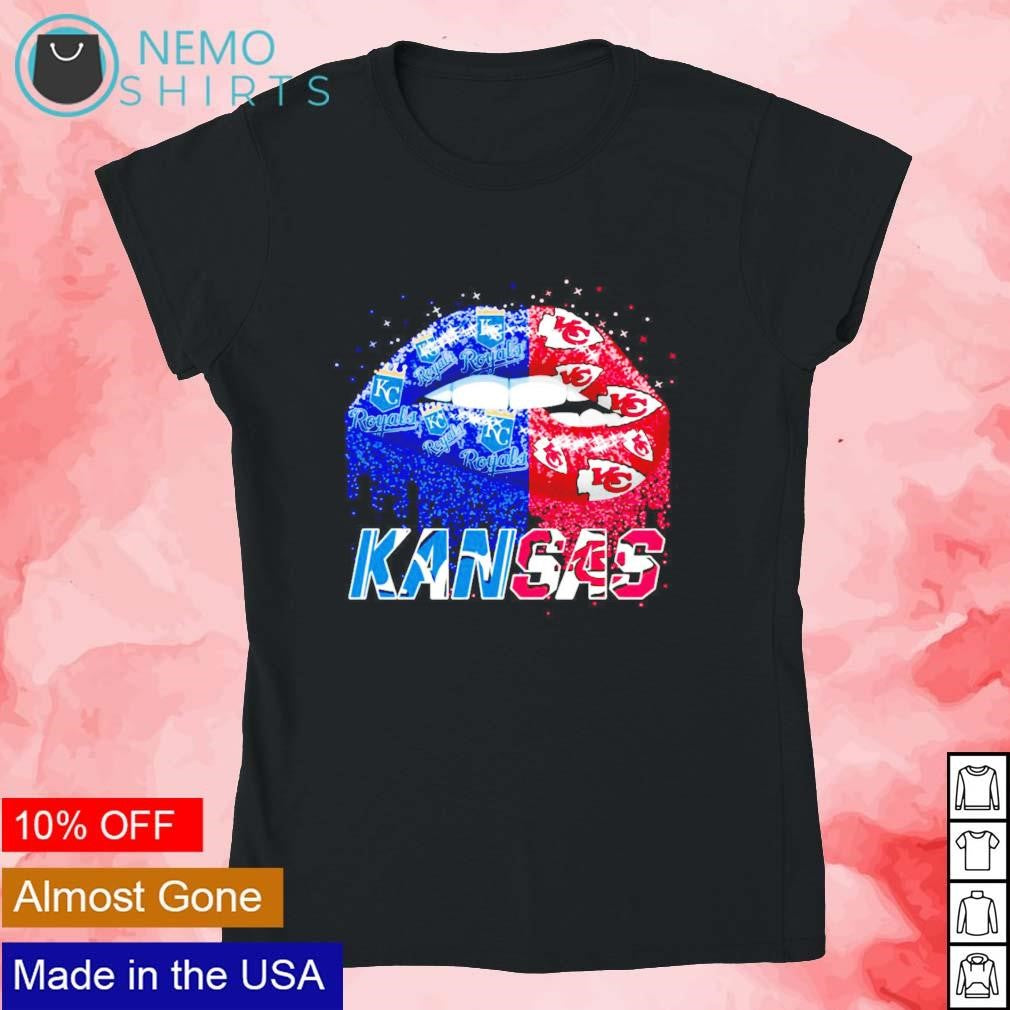 Kansas sports sexy lips half KC Royals Chiefs - Adult & Kids T-Shirts, Sweatshirts & Hoodies apparel design preview 4