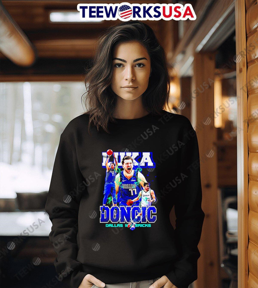 Luka Doncic Dallas Mavericks graphic scream - Adult & Kids T-Shirts, Sweatshirts & Hoodies apparel design preview 6
