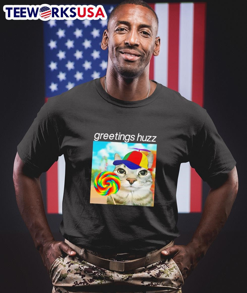 Lorazier Greetings Huzz Cat - Adult & Kids T-Shirts, Sweatshirts & Hoodies apparel design preview 1